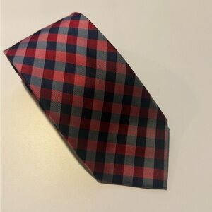 Nautica Red and Navy Checkered Tie